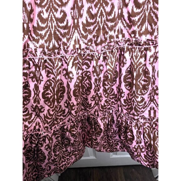 Revolve O.P.T. Pink & Brown Tiered Maxi Skirt With Elastic Waistband Size S - Picture 7 of 11